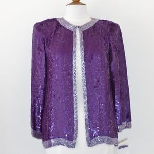 JASDEE Vintage Jacket Hand Work Fully Sequins On Silk Style 1198